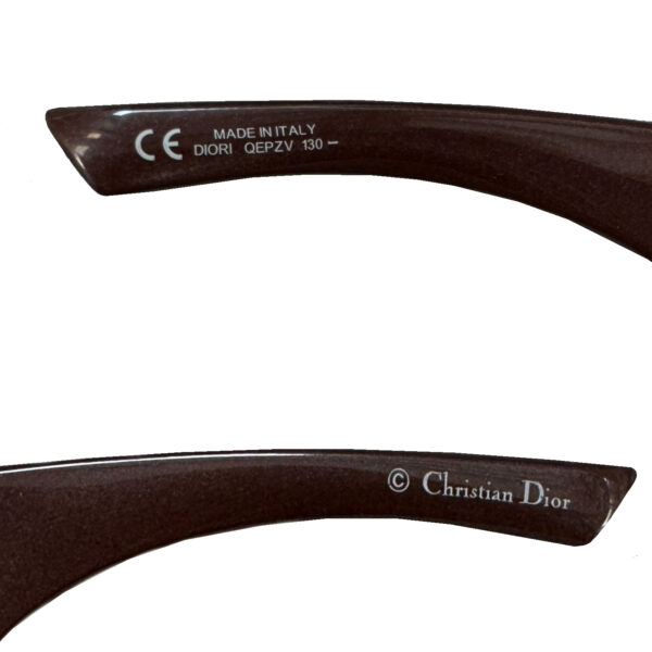 Dior Logo Wraparound Sunglasses in Brown / Gold - Image 3