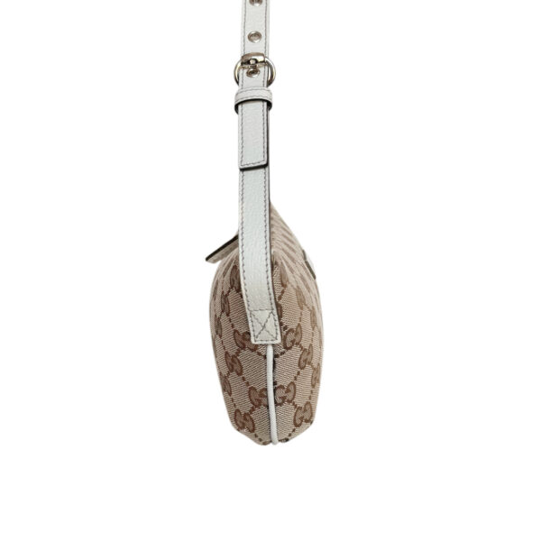 Gucci Monogram Pochette Shoulder Bag in Beige / White / Gold - Image 3