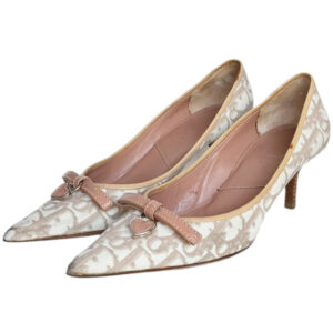 Vintage Dior Monogram Heart Heels in Beige / Nude UK 4 | NITRYL