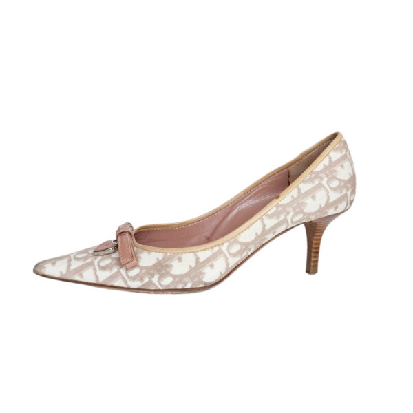 Dior Monogram Heart Heels in Beige / Nude UK 4 - Image 2