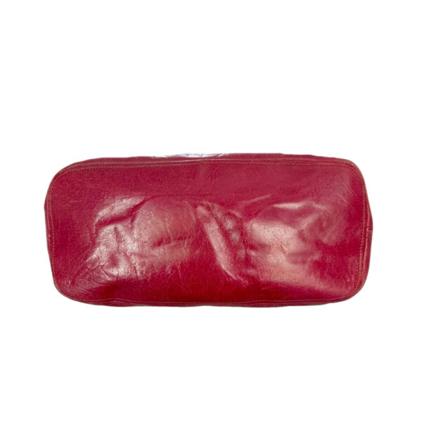 Prada Leather Hobo Shoulder Bag in Cherry Red / Gold - Image 5