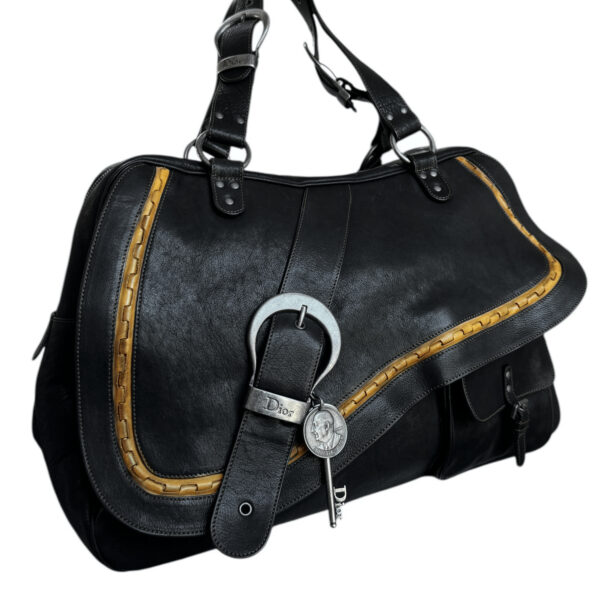 Dior Gaucho Leather Saddle XL Bag in Black / Tan / Silver - Image 2