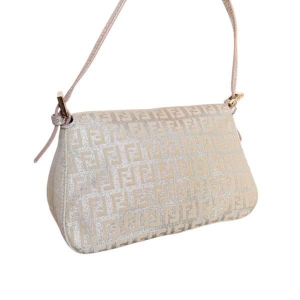 Fendi Monogram Metallic Mini Mamma Shoulder Baguette Bag in Pink / Silver / Gold - Image 4