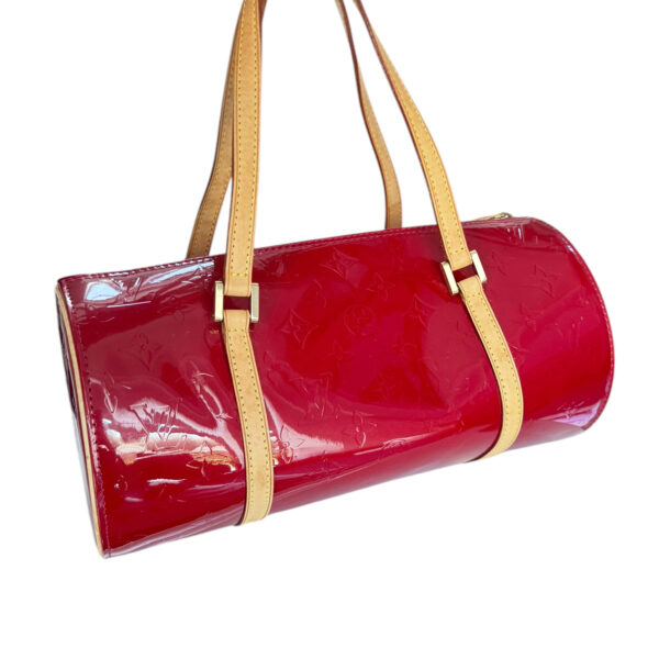 Louis Vuitton Monogram Vernis Papillon Bag in Cherry Red / Gold - Image 4