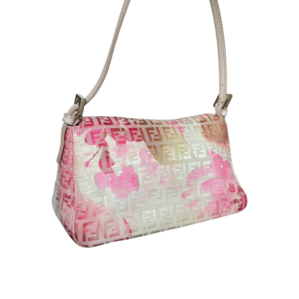 Fendi Monogram Flower Mini Mamma Shoulder Baguette Bag in Nude / Pink / Gold - Image 4