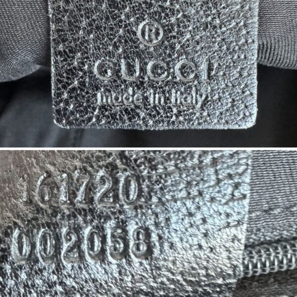 Gucci Monogram Bow Canvas Shoulder Bag in Black / Gold - Image 7