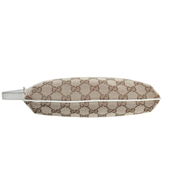 Gucci Monogram Pochette Shoulder Bag in Beige / White / Gold - Image 5
