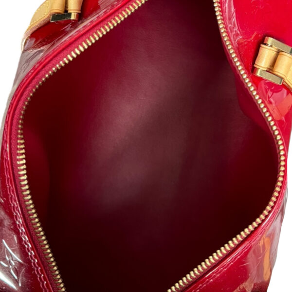 Louis Vuitton Monogram Vernis Papillon Bag in Cherry Red / Gold - Image 6