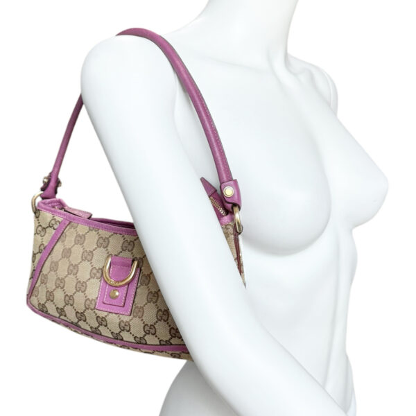 Gucci Monogram D Ring Shoulder Bag in Beige / Pink / Gold - Image 9