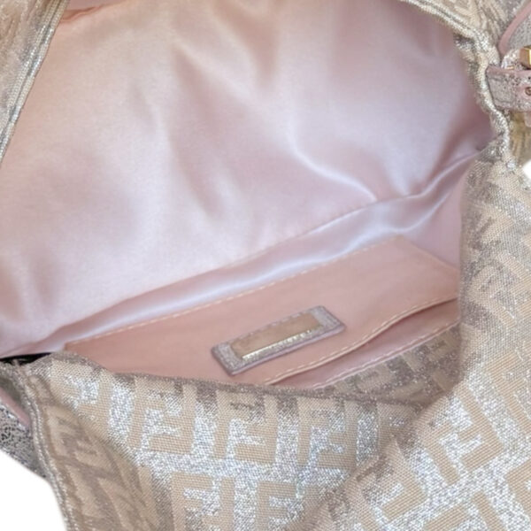 Fendi Monogram Metallic Mini Mamma Shoulder Baguette Bag in Pink / Silver / Gold - Image 6
