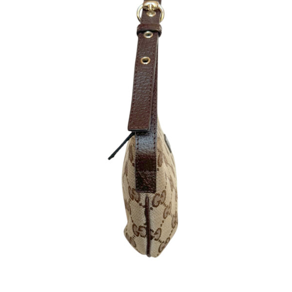 Gucci Monogram Pochette Shoulder Bag in Beige / Brown / Gold - Image 3