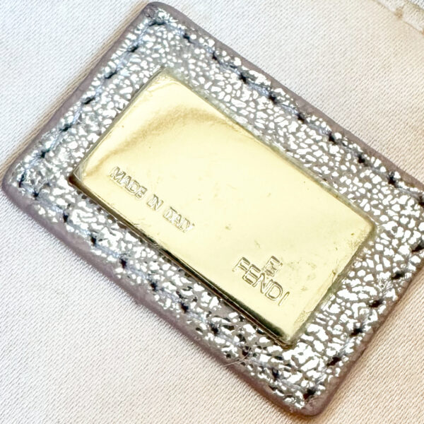Fendi Monogram Metallic Mini Mamma Shoulder Baguette Bag in Pink / Silver / Gold - Image 7