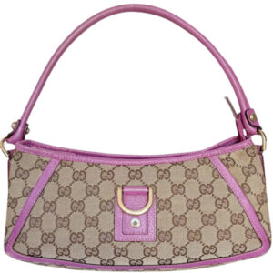 Vintage Vintage Gucci Monogram D Ring Shoulder Bag in Beige / Pink / Gold | NITRYL