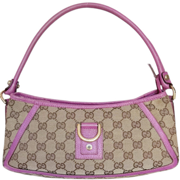 Vintage Vintage Gucci Monogram D Ring Shoulder Bag in Beige / Pink / Gold | NITRYL