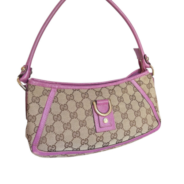 Gucci Monogram D Ring Shoulder Bag in Beige / Pink / Gold - Image 2