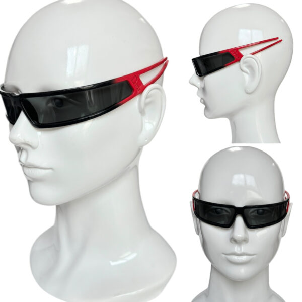 Dior Bandage 2003 Wraparound Sunglasses in Black / Red - Image 5