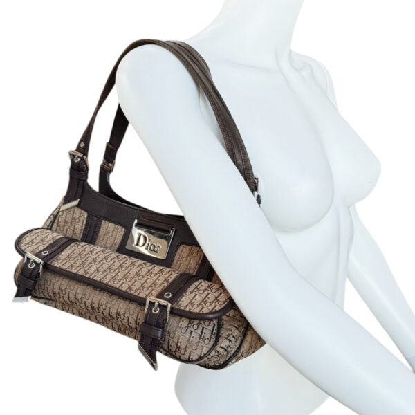 Dior Monogram Pocket Columbus Shoulder Bag in Beige / Brown / Silver - Image 7