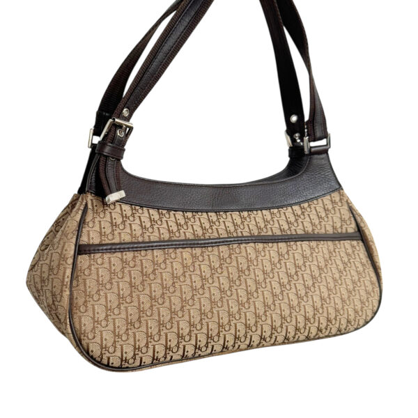 Dior Monogram Pocket Columbus Shoulder Bag in Beige / Brown / Silver - Image 4