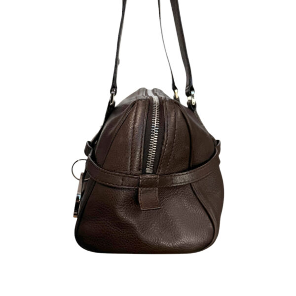 Dior Leather Logo Strap Shoulder Bag in Brown / Silver - Image 3
