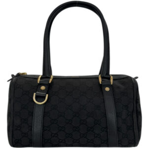 Vintage Gucci Monogram Shoulder Boston Shoulder Bag in Beige / Cream / Gold | NITRYL