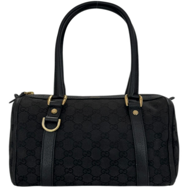 Vintage Gucci Monogram Shoulder Boston Shoulder Bag in Beige / Cream / Gold | NITRYL