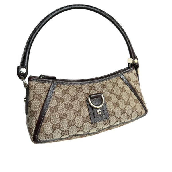 Gucci Monogram D Ring Shoulder Bag in Beige / Brown / Gold - Image 2