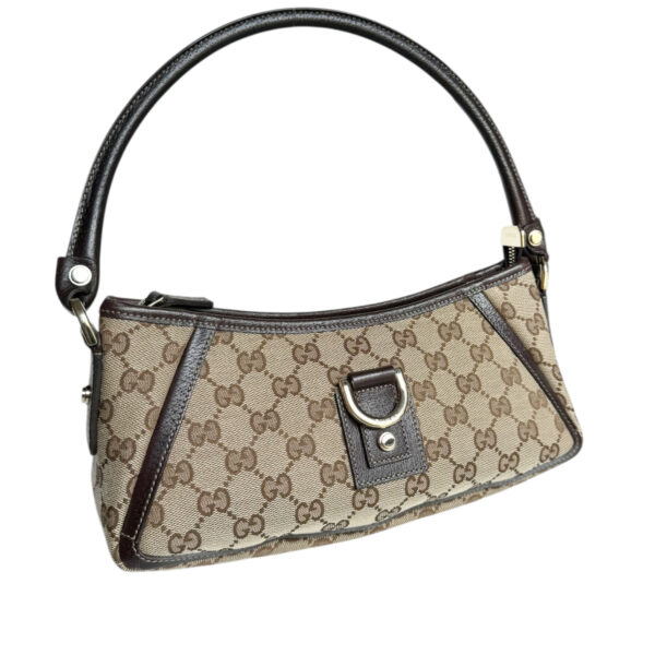 Gucci Monogram D Ring Shoulder Bag in Beige / Brown / Gold - Image 2