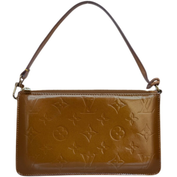 Vintage Louis Vuitton Monogram Vernis Pochette Shoulder Bag in Bronze Brown / Gold | NITRYL