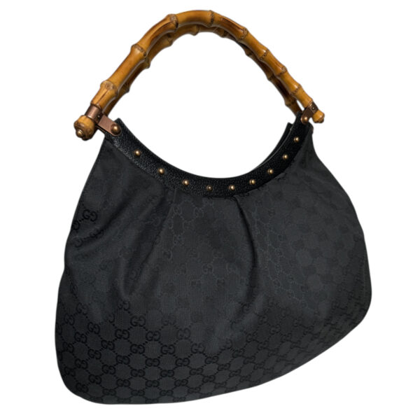 Gucci Monogram Bamboo Large Hobo Shoulder Bag in Black - Image 2