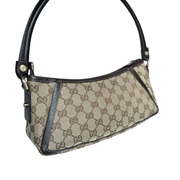 Gucci Monogram D Ring Shoulder Bag in Beige / Brown / Gold - Image 4