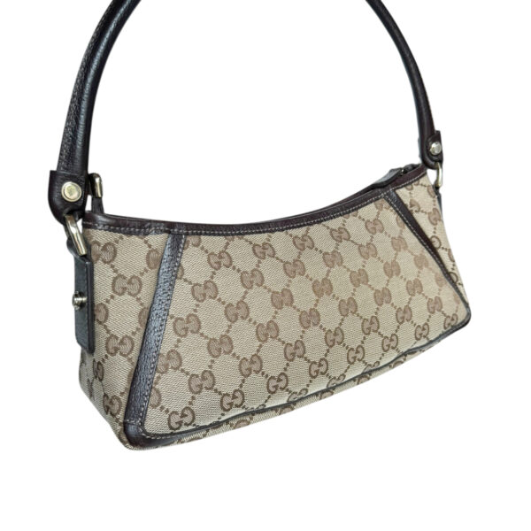 Gucci Monogram D Ring Shoulder Bag in Beige / Brown / Gold - Image 4