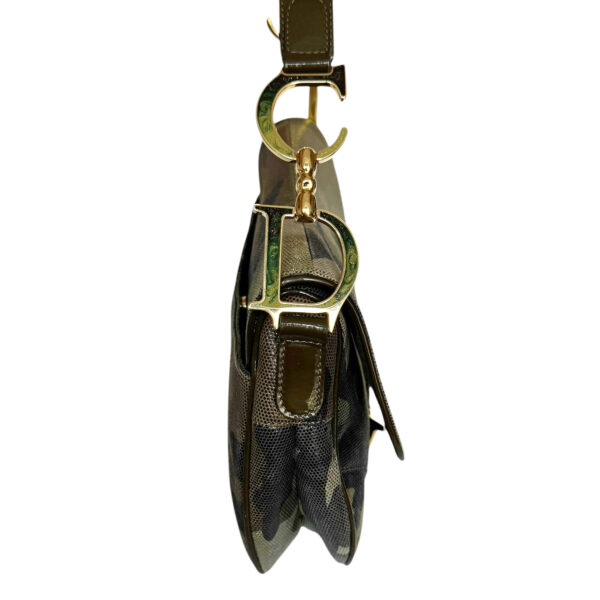 Dior Camo Shoulder Saddle Bag in Green / Khaki / Gold - Image 3