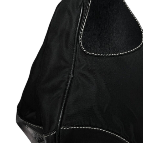 Prada Nylon Buckle Half Moon Shoulder Bag in Black / Silver - Image 5