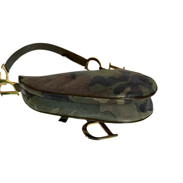 Dior Camo Shoulder Saddle Bag in Green / Khaki / Gold - Image 5