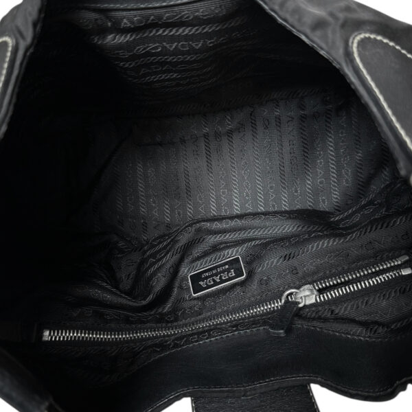 Prada Nylon Buckle Half Moon Shoulder Bag in Black / Silver - Image 7