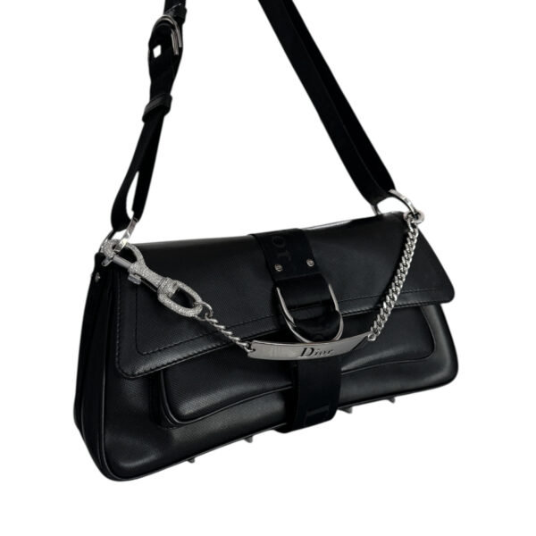Dior Hardcore Swarovski Clasp 2 Way Shoulder Bag in Black / Silver - Image 2