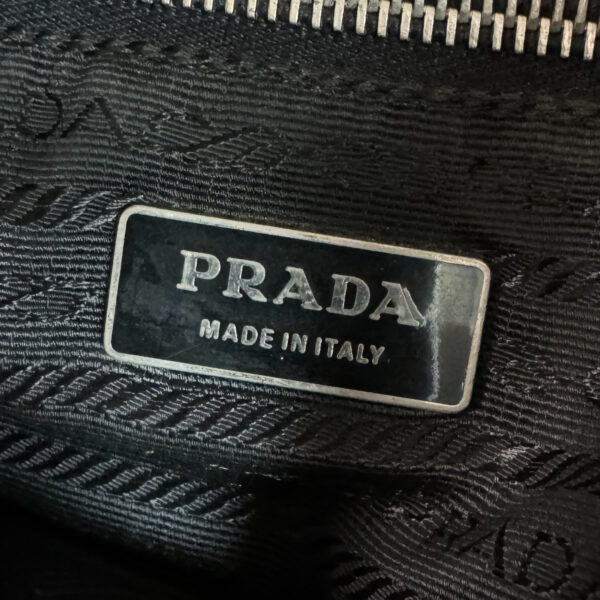 Prada Nylon Buckle Half Moon Shoulder Bag in Black / Silver - Image 8