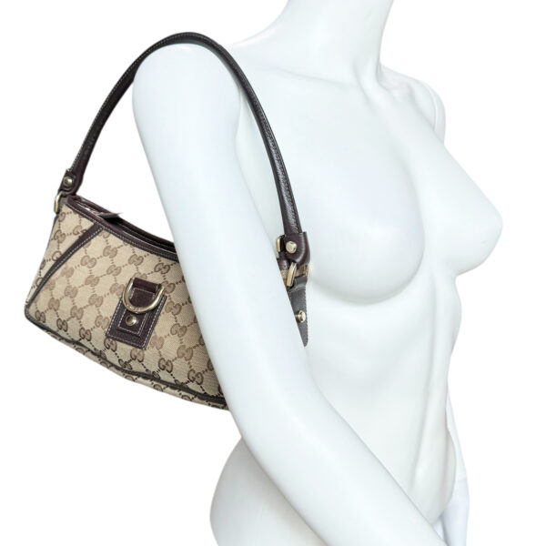 Gucci Monogram D Ring Shoulder Bag in Beige / Brown / Gold - Image 8