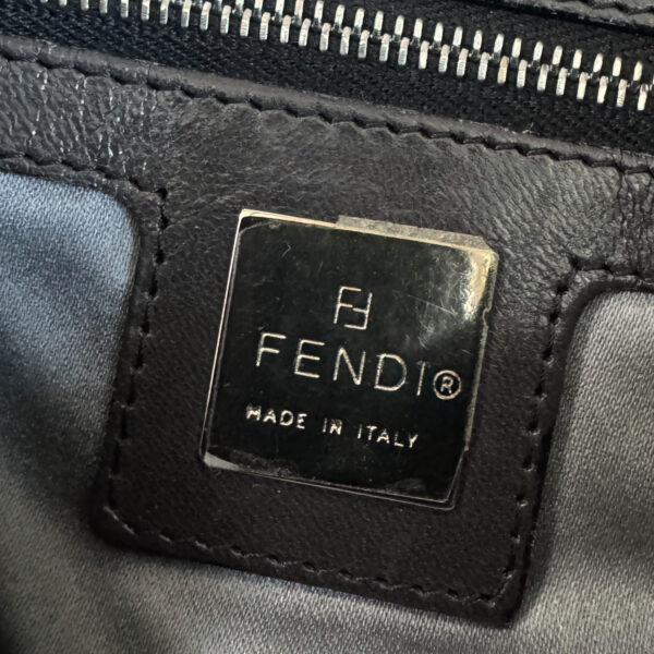 Fendi Wool Mamma Shoulder Baguette Bag in Black / Grey / Silver - Image 7