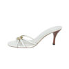 Gucci GG Logo Strappy Heels in White / Gold UK 4.5 - Image 2