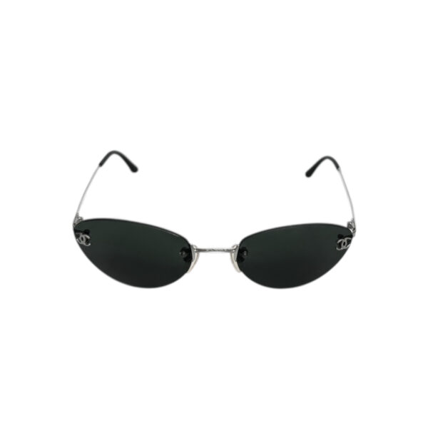 Chanel Rimless Logo Sunglasses in Black / Silver - Image 2