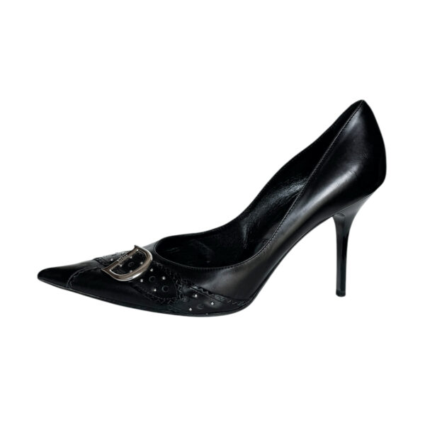 Dior D Logo Studded Leather Heels in Black / Silver UK 6.5 - Image 2