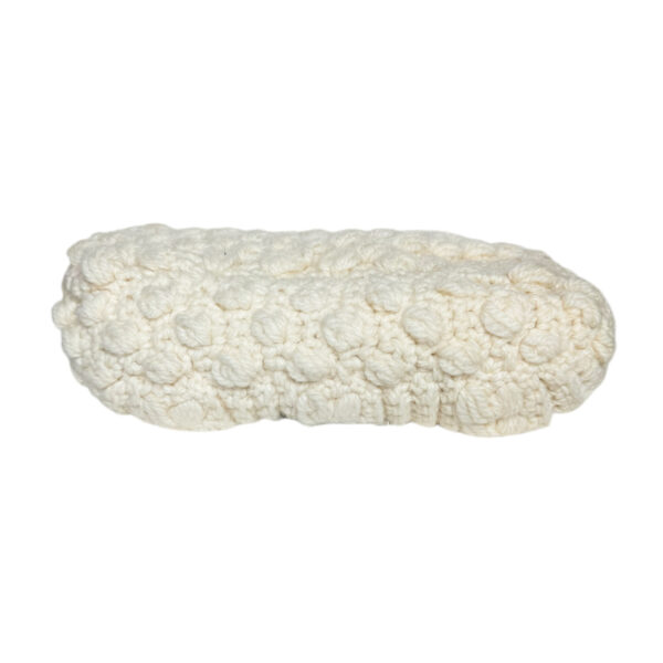 Fendi Knitted Wool Shoulder Baguette Bag in Cream / Black / Silver - Image 4