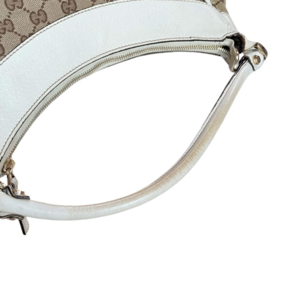 Gucci Monogram D Ring Hobo Shoulder Bag in Beige / White / Gold - Image 6