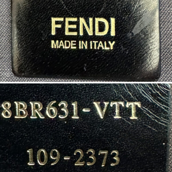 Fendi Mia Logo Leather Slouchy Hobo Shoulder Bag in Black / Gold - Image 7