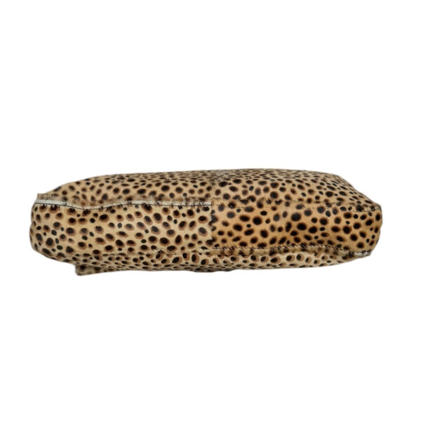 Fendi Micro Leopard Print Calfskin Shoulder Baguette Bag in Beige / Black / Gold - Image 5