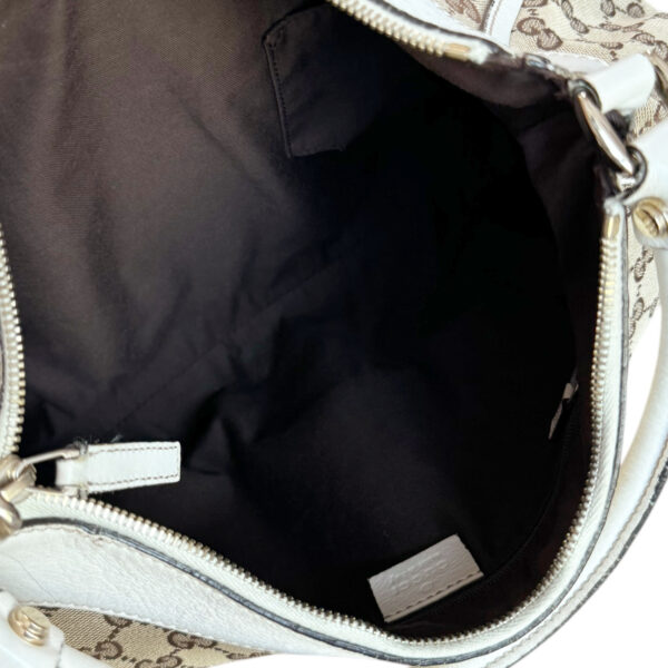 Gucci Monogram D Ring Hobo Shoulder Bag in Beige / White / Gold - Image 8