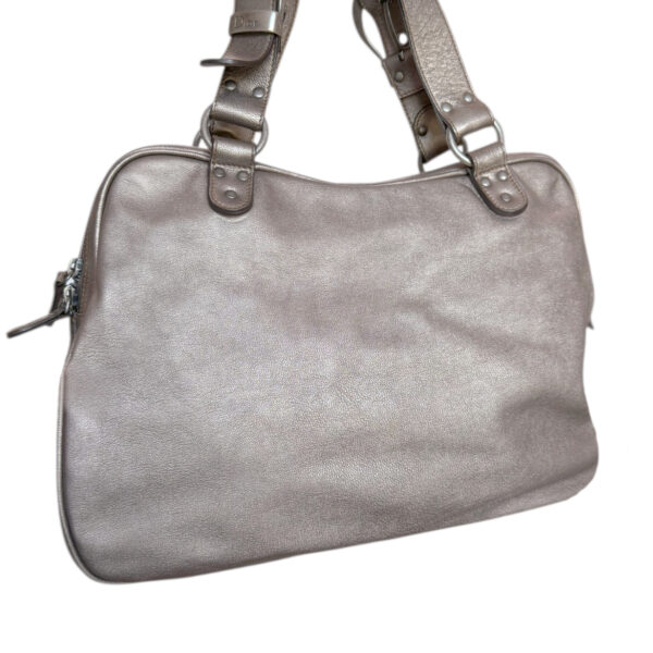 Dior Gaucho Leather Saddle Shoulder Bag in Metallic Pewter / Tan - Image 3