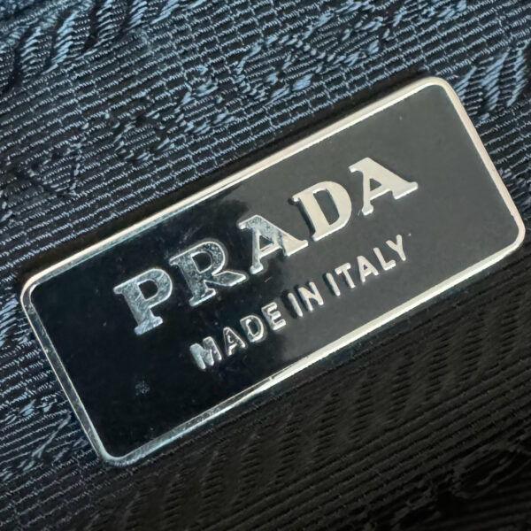 Prada Nylon Flower Shoulder Bag in Black / White / Silver - Image 6