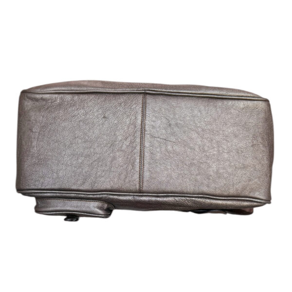 Dior Gaucho Leather Saddle Shoulder Bag in Metallic Pewter / Tan - Image 4